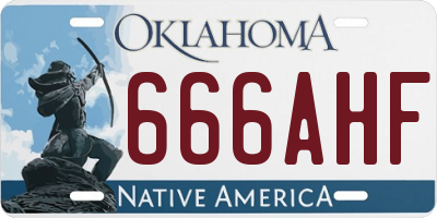 OK license plate 666AHF
