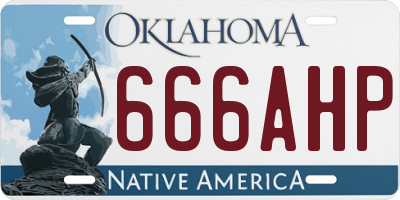 OK license plate 666AHP