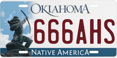 OK license plate 666AHS
