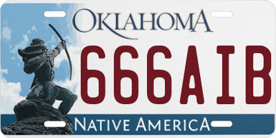 OK license plate 666AIB