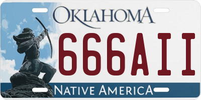 OK license plate 666AII