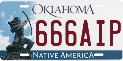 OK license plate 666AIP