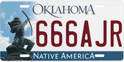 OK license plate 666AJR