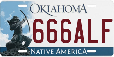 OK license plate 666ALF