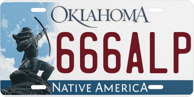 OK license plate 666ALP