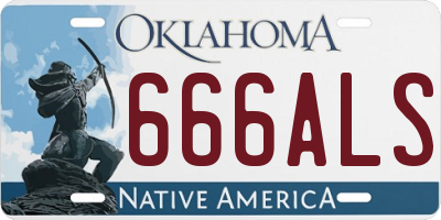 OK license plate 666ALS