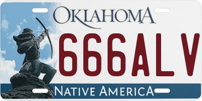 OK license plate 666ALV