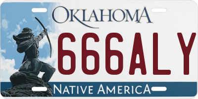 OK license plate 666ALY