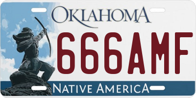 OK license plate 666AMF