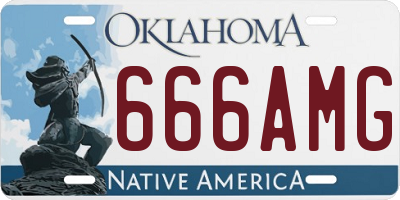 OK license plate 666AMG