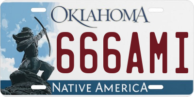 OK license plate 666AMI