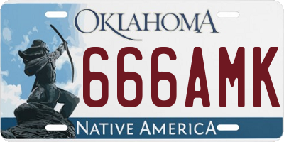 OK license plate 666AMK