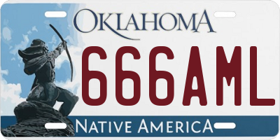 OK license plate 666AML