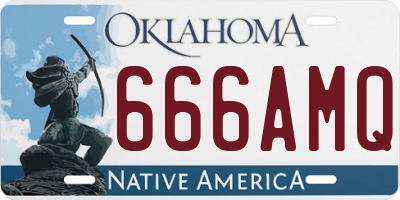 OK license plate 666AMQ
