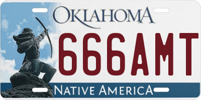 OK license plate 666AMT