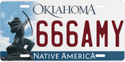 OK license plate 666AMY