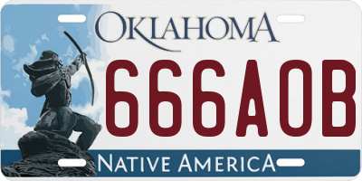 OK license plate 666AOB