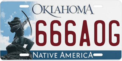 OK license plate 666AOG