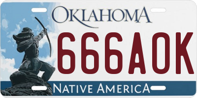 OK license plate 666AOK