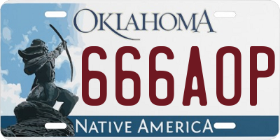 OK license plate 666AOP