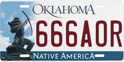 OK license plate 666AOR