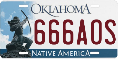 OK license plate 666AOS