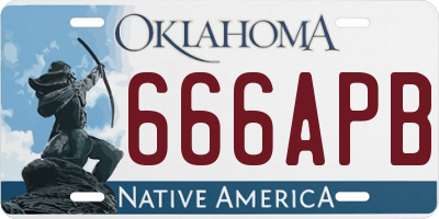OK license plate 666APB