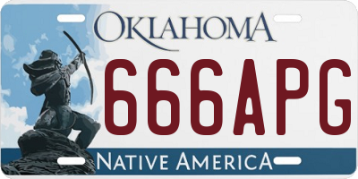 OK license plate 666APG