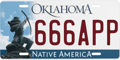 OK license plate 666APP