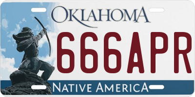 OK license plate 666APR