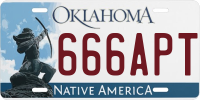 OK license plate 666APT