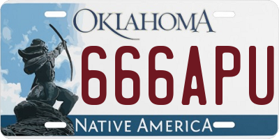 OK license plate 666APU