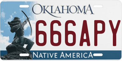 OK license plate 666APY