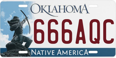 OK license plate 666AQC