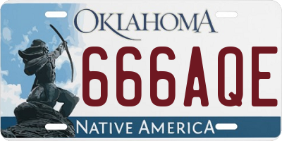 OK license plate 666AQE