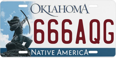 OK license plate 666AQG