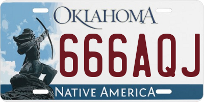 OK license plate 666AQJ