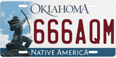 OK license plate 666AQM
