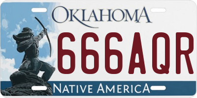 OK license plate 666AQR