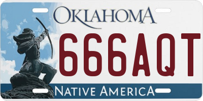 OK license plate 666AQT