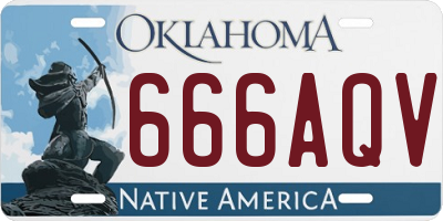 OK license plate 666AQV