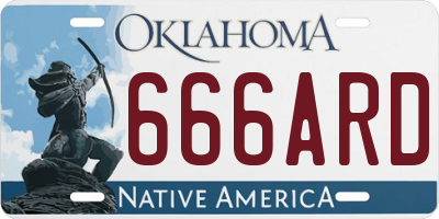 OK license plate 666ARD