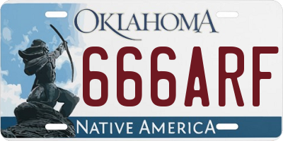 OK license plate 666ARF