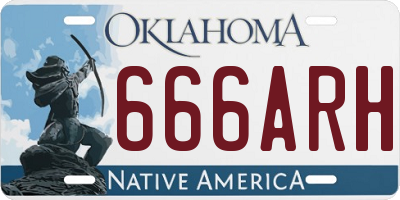 OK license plate 666ARH