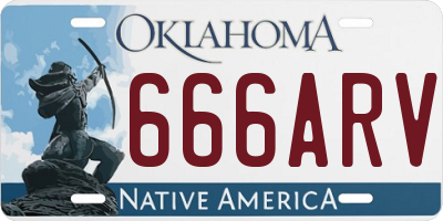 OK license plate 666ARV