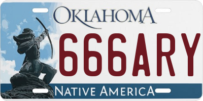 OK license plate 666ARY
