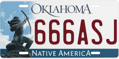 OK license plate 666ASJ