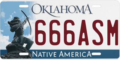 OK license plate 666ASM