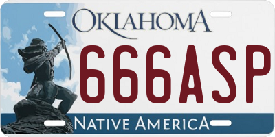 OK license plate 666ASP