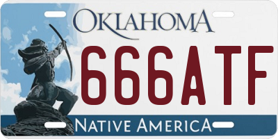 OK license plate 666ATF